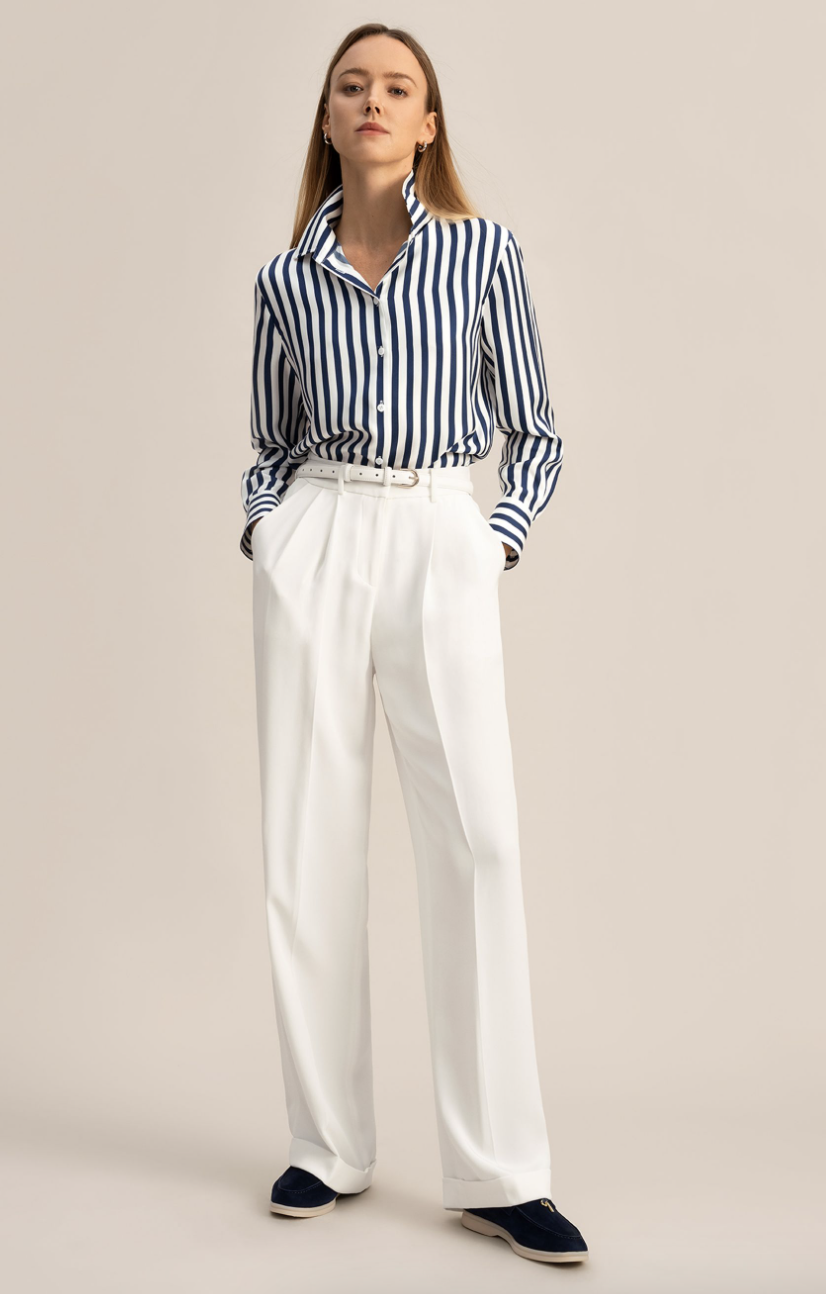 Lilysilk Amalfi Stripe Silk Shirt